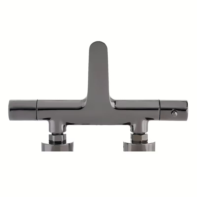 Termostatická nástěnná vanová baterie SAT Dark v matném provedení PVD gun metal bez sprchového setu.