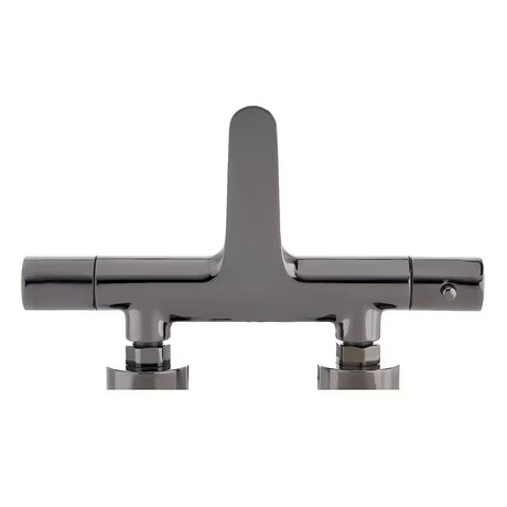Termostatická nástěnná vanová baterie SAT Dark v matném provedení PVD gun metal bez sprchového setu.
