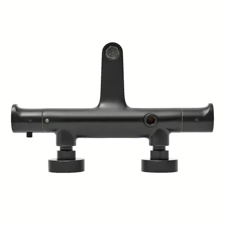 Termostatická vanová baterie SAT Dark v matné černé barvě se skrytým přepínačem a pojistkou na 38 °C