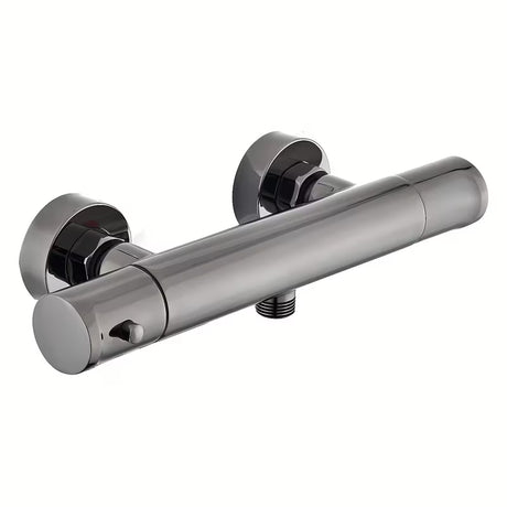 Termostatická nástěnná sprchová baterie SAT Dark v povrchové úpravě PVD gun metal bez sprchového setu.