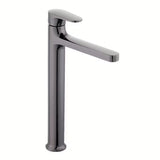 Vysoká umyvadlová baterie SAT Dark v povrchu PVD gun metal bez výpusti.