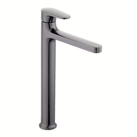 Vysoká umyvadlová baterie SAT Dark v povrchu PVD gun metal bez výpusti.