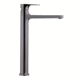 Vysoká umyvadlová baterie SAT Dark v povrchu PVD gun metal bez výpusti.