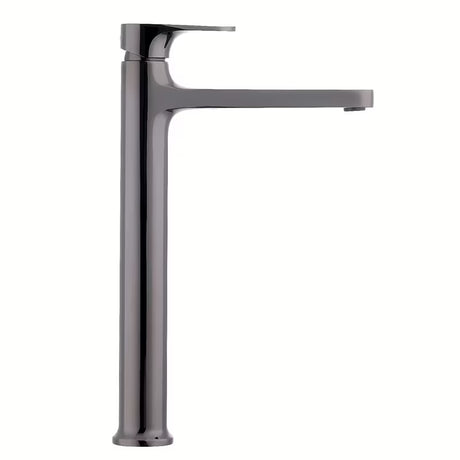 Vysoká umyvadlová baterie SAT Dark v povrchu PVD gun metal bez výpusti.