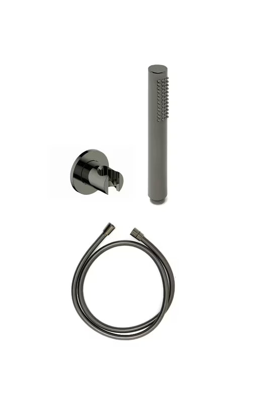 Vanový set SAT Dark s držákem sprchy a sprchovou hadicí v povrchové úpravě PVD Gun Metal.