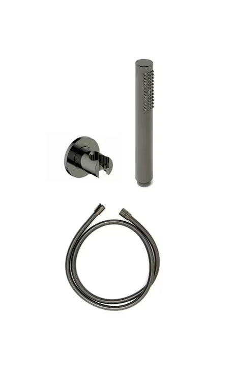 Vanový set SAT Dark s držákem sprchy a sprchovou hadicí v povrchové úpravě PVD Gun Metal.