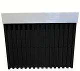 Černá závěsná koupelnová skříňka SAT Delano s keramickým umyvadlem a vertikálními lamelami