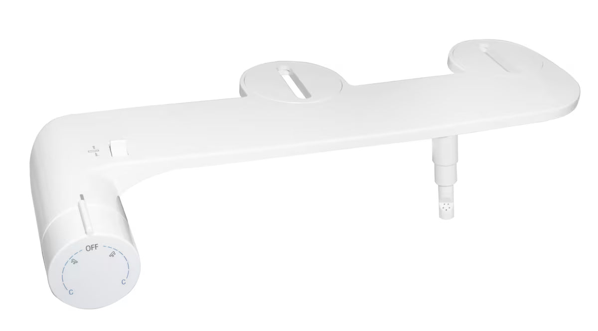 Bílé bidetovací podsedátko SAT Easybidet pro instalaci pod WC sedátko bez připojení k elektřině.