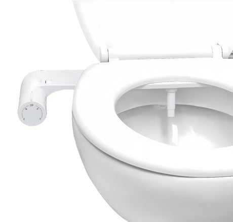 Bílé bidetovací podsedátko SAT Easybidet pro instalaci pod WC sedátko bez připojení k elektřině.