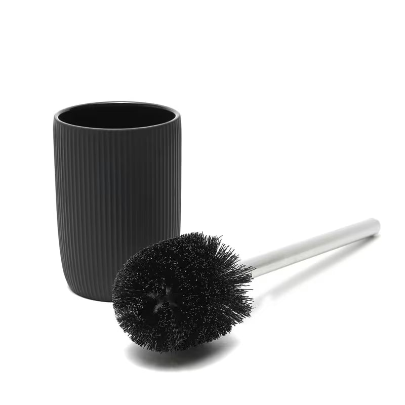 Černá keramická volně stojící WC štětka SAT Evolution do moderní koupelny.