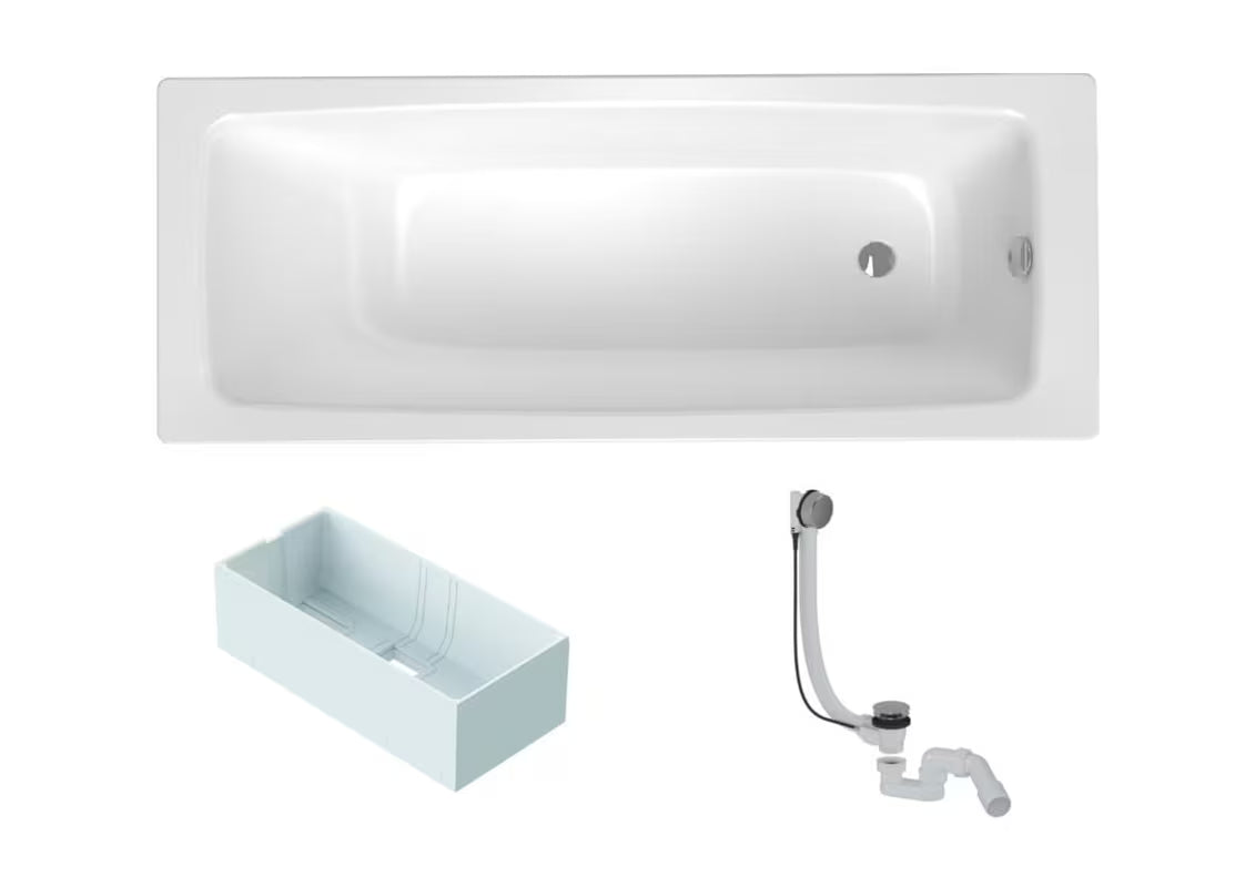 Obdélníková vana SAT Feel 150 x 70 cm ze smaltované oceli pro levou i pravou orientaci