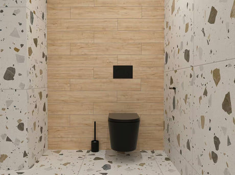 Volně stojící keramická WC štětka SAT Feel v matné černé barvě