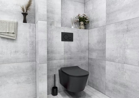 Volně stojící keramická WC štětka SAT Feel v matné černé barvě