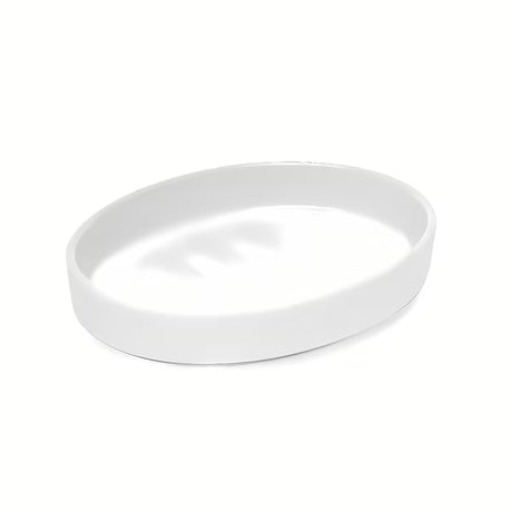 Bílá keramická mýdlenka SAT Feel s jednoduchým moderním designem do koupelny