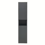 Vysoká závěsná koupelnová skříňka SAT Feel 36x165x32 cm v antracitové matné barvě s košem na prádlo