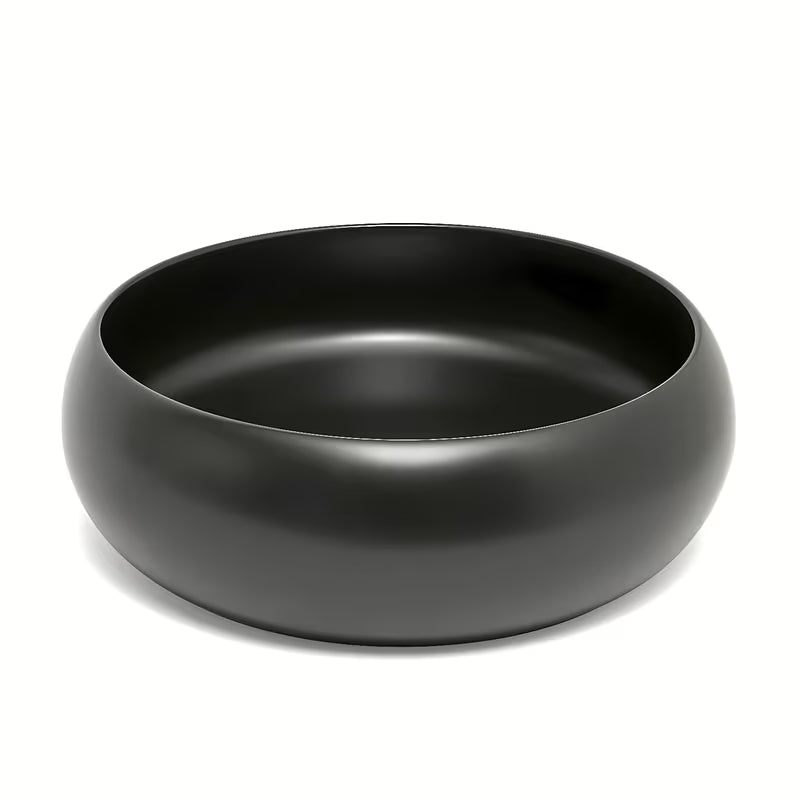 Kulaté keramické umyvadlo na desku SAT Feel v černé matné barvě, průměr 36 cm