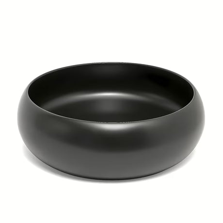 Kulaté keramické umyvadlo na desku SAT Feel v černé matné barvě, průměr 36 cm