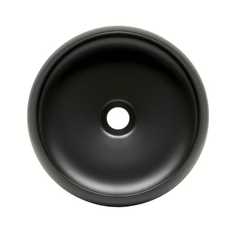 Kulaté keramické umyvadlo na desku SAT Feel v černé matné barvě, průměr 36 cm