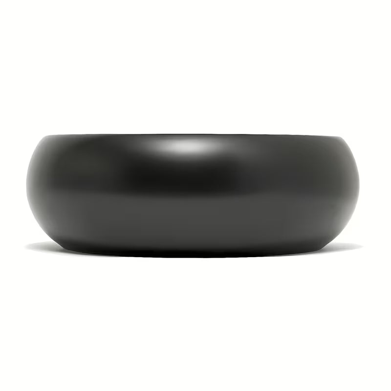Kulaté keramické umyvadlo na desku SAT Feel v černé matné barvě, průměr 36 cm