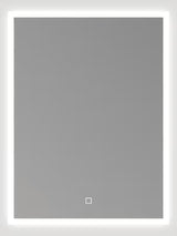 Bílé obdélníkové zrcadlo SAT Feel 60x80 cm s LED osvětlením a senzorovým ovládáním