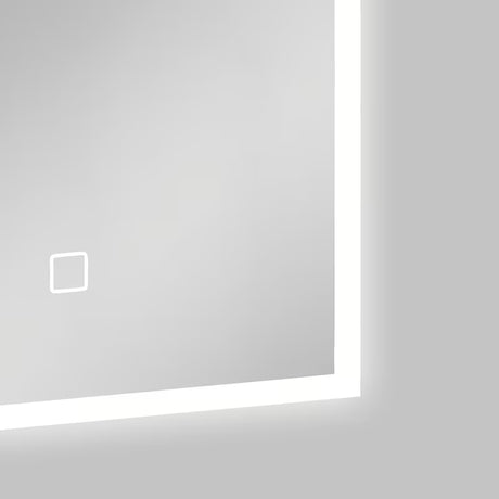 Bílé obdélníkové zrcadlo SAT Feel 60x80 cm s LED osvětlením a senzorovým ovládáním