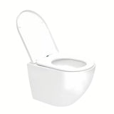 Bílé závěsné WC SAT Fusion s vírovým splachováním a sedátkem SoftClose.