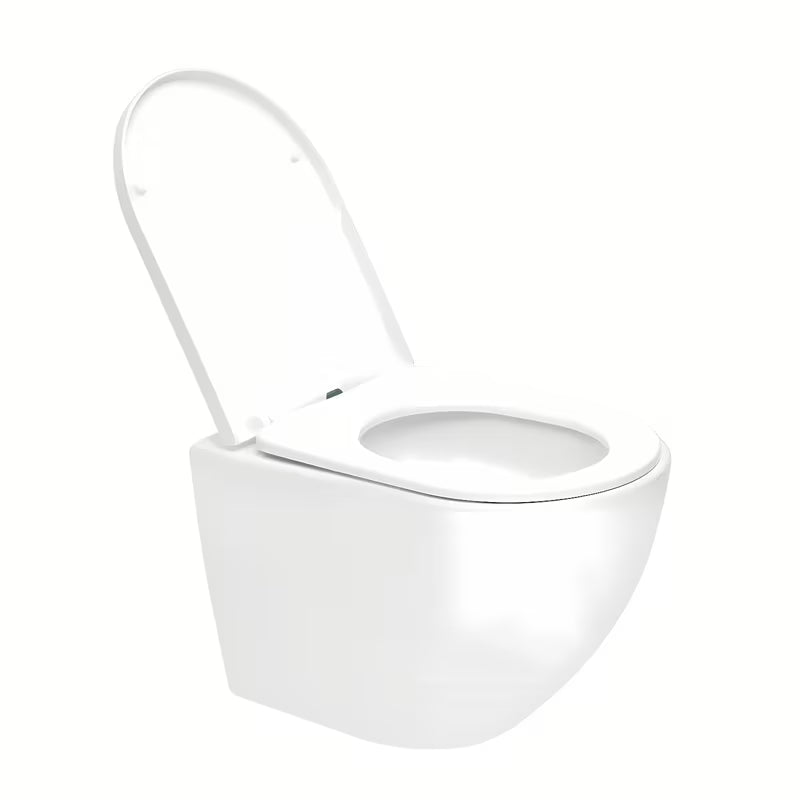 Bílé závěsné WC SAT Fusion s vírovým splachováním a sedátkem SoftClose.