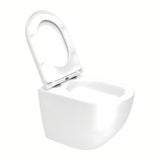 Bílé závěsné WC SAT Fusion s vírovým splachováním a sedátkem SoftClose.