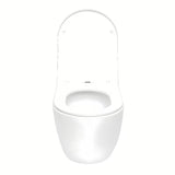 Bílé závěsné WC SAT Fusion s vírovým splachováním a sedátkem SoftClose.