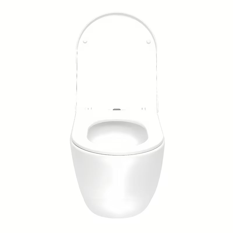 Bílé závěsné WC SAT Fusion s vírovým splachováním a sedátkem SoftClose.