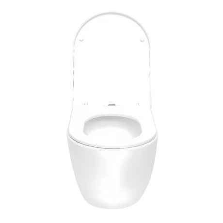 Bílé závěsné WC SAT Fusion s vírovým splachováním a sedátkem SoftClose.