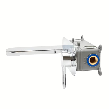 Podomítková umyvadlová baterie SAT Fusion v chromovém provedení s kulatou pákou.