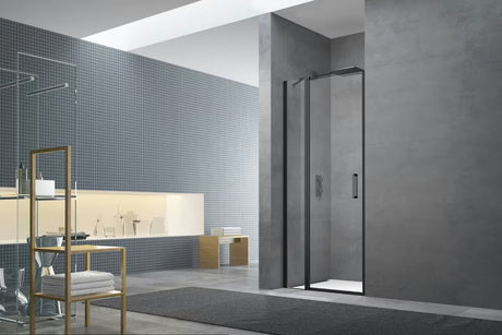 Sprchové dveře SAT Fusion 90 cm v černé matné barvě s čirým sklem a povrchovou úpravou Easyclean