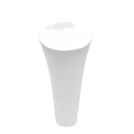 Volně stojící keramické umyvadlo SAT Fusion v bílé barvě s průměrem 42,5 cm a výškou 95 cm.