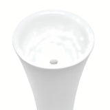 Volně stojící keramické umyvadlo SAT Fusion v bílé barvě s průměrem 42,5 cm a výškou 95 cm.