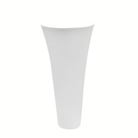Volně stojící keramické umyvadlo SAT Fusion v bílé barvě s průměrem 42,5 cm a výškou 95 cm.