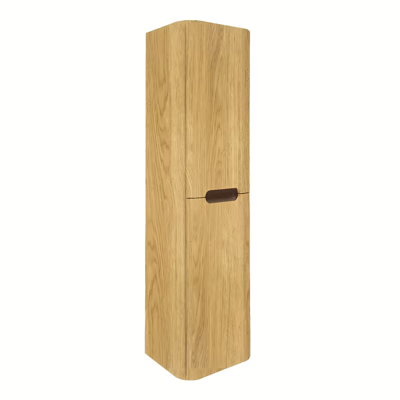 Vysoká závěsná koupelnová skříňka SAT Fusion 40x149x33 cm v dekoru dub medový s matným povrchem