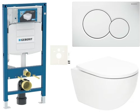Závěsný WC set SAT Fusion s vírovým splachováním a modulem Geberit Duofix
