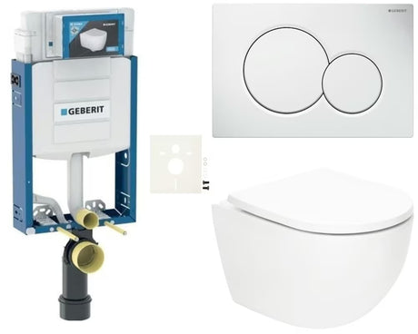 Závěsný WC set SAT Fusion s vírovým splachováním a nádržkou Geberit Kombifix