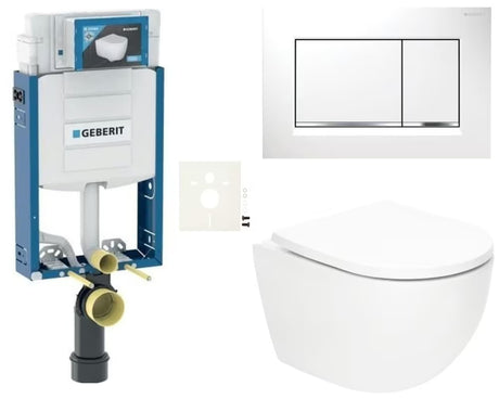 Závěsný WC set SAT Fusion s vírovým splachováním a nádržkou Geberit Kombifix