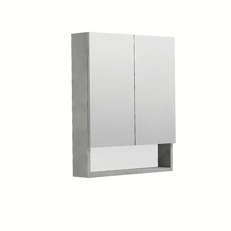 Závěsná zrcadlová skříňka SAT Cube Way 60x72x14 cm v dekoru beton s poličkami