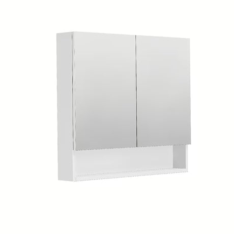 Zrcadlová skříňka SAT 80x14x72 cm v bílém lesku se spodní otevřenou poličkou