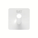 Bílý nalepovací háček SAT z nerezové oceli s matným povrchem do koupelny