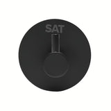 Černý matný nalepovací háček SAT z nerezové oceli pro koupelnu