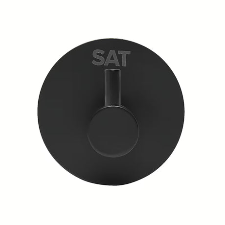 Černý matný nalepovací háček SAT z nerezové oceli pro koupelnu