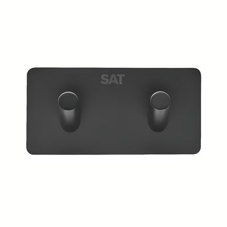 Nalepovací dvojháček SAT v matně černém provedení z nerezové oceli do koupelny