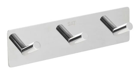 Nalepovací trojháček SAT Chrome v lesklém nerezovém provedení na stěnu