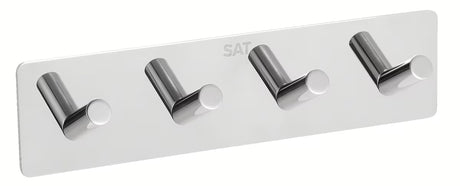Lesklý nalepovací čtyřháček SAT Chrome z leštěné nerezové oceli pro koupelnu