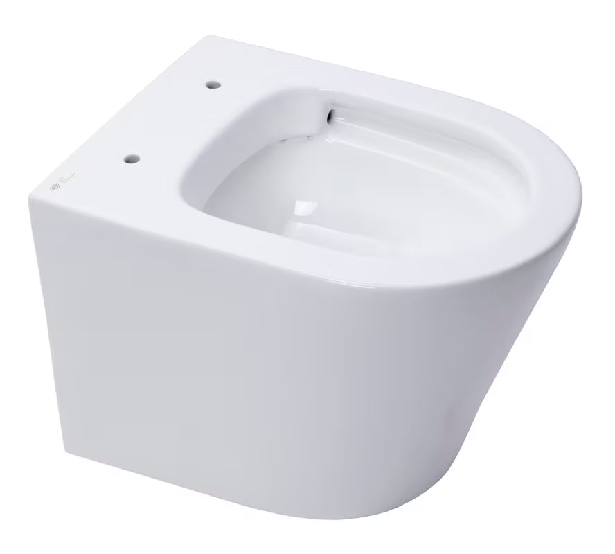 Bílé závěsné WC SAT Infinitio se skrytým uchycením a sedátkem se SoftClose.