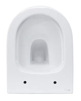 Bílé závěsné WC SAT Infinitio se skrytým uchycením a sedátkem se SoftClose.